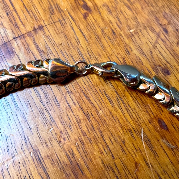 Vintage 80s gold tone chain collar necklace 18” - Picture 4 of 5